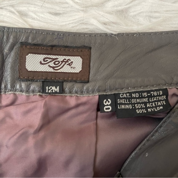 VINTAGE 100% Leather High Waist Pleat front Trousers Toffs - Picture 3 of 12